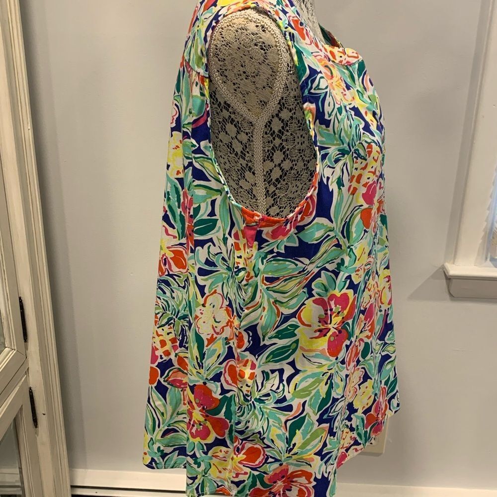 Palm Harbour Floral Sleeveless Blouse - Multicolor - Picture 5 of 11